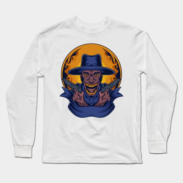 Coyboy Gunner Long Sleeve T-Shirt by FunSillyShop